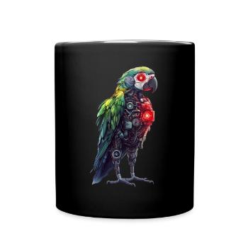 Drôle Robot Art Perroquet Cyborg Oiseau Perroquet - Mug uni - noir - Devant