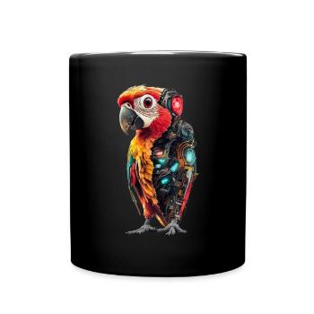 Drôle Robot Art Perroquet Cyborg Oiseau Perroquet - Mug uni - noir - Devant