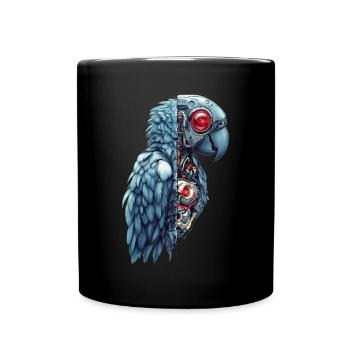 Drôle Robot Art Perroquet Cyborg Oiseau Perroquet - Mug uni - noir - Devant