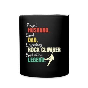 Papa grimpeur - Mug uni - noir - Devant