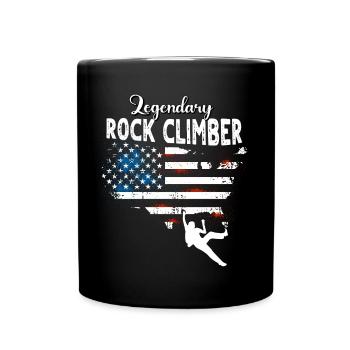 Kletterer US - Tasse einfarbig - Schwarz - Vorne