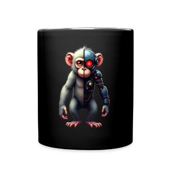 Drôle Robot Art Singe Cyborg Animal AI Monkey - Mug uni - noir - Devant