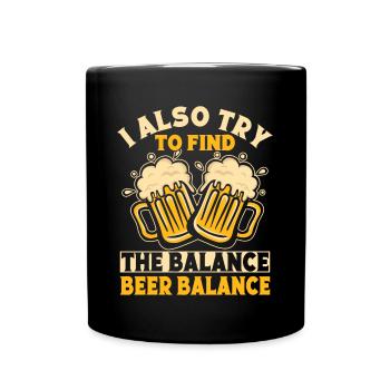 Yoga Try To Find The Beer Balance Funny Yoga - Tasse einfarbig - Schwarz - Vorne