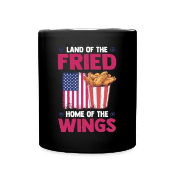 Ailes de poulet Drapeau des États-Unis - Terre des ailes frites - Mug uni - noir - Devant