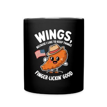 Ailes de poulet drapeau des États-Unis - ailes à lécher les doigts - Mug uni - noir - Devant
