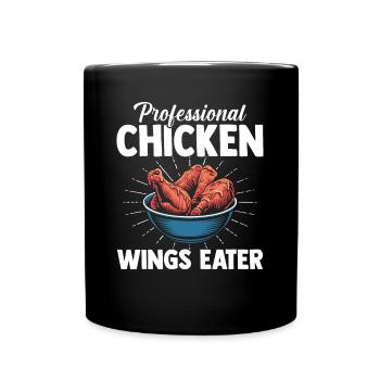 Mangeur professionnel d’ailes de poulet Hühnerflügel - Mug uni - noir - Devant
