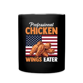Ailes de poulet drapeau des États-Unis Eater Ailes épicées - Mug uni - noir - Devant