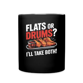 Ailes Buffalo BBQ Ailes Appartements Ou Tambours Prenez Les Deux - Mug uni - noir - Devant