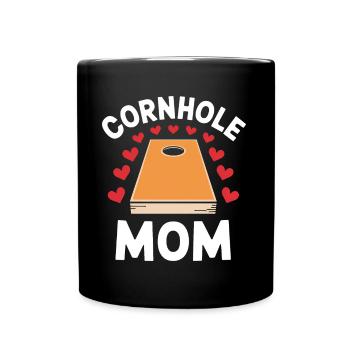 Cornhole Spruch Mama Lustiges Cornhole Geschenk - Tasse einfarbig - Schwarz - Vorne