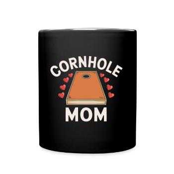 Cornhole Spruch Mama Lustiges Cornhole Geschenk - Tasse einfarbig - Schwarz - Vorne