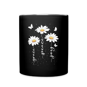 Summer Flowers Flower Inspiration Motivational Saying - Full Colour Mug - black - Front