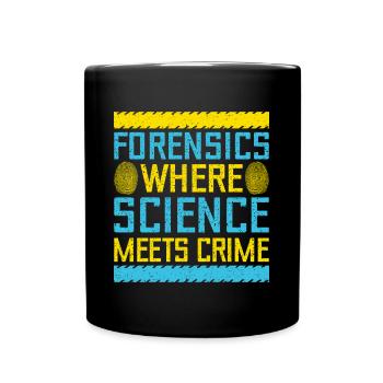 Forensic Science Major Science Meets Crime - Full Colour Mug - black - Front