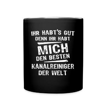 Kanalreiniger - Tasse einfarbig - Schwarz - Vorne
