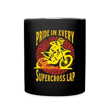 Dirt Biker Riding Supercross Lap Dirt Bike - Tasse einfarbig - Schwarz - Vorne