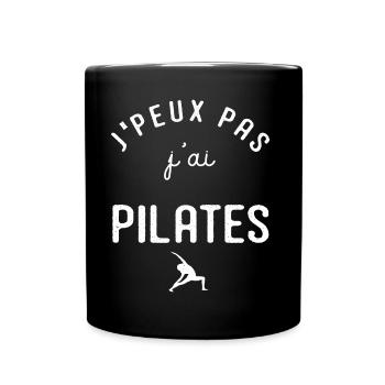 Yoga Je peux pas j ai Pilates sport - Mug uni - noir - Devant