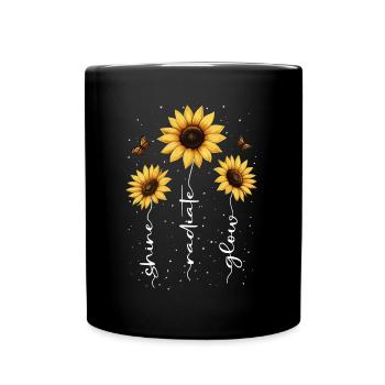 Fleurs d’été Fleur Inspiration Dicton de motivation - Mug uni - noir - Devant