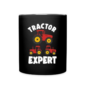 Farm Tractor Expert Farmer Boy Toddler Gift Idea - Full Colour Mug - black - Front