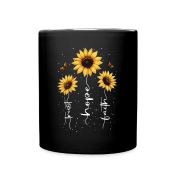 Fleurs d’été Fleur Inspiration Dicton de motivation - Mug uni - noir - Devant