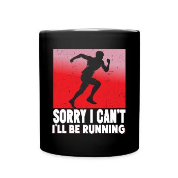 Courir Désolé je ne peux pas, je vais courir un marathon - Mug uni - noir - Devant