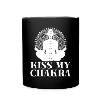 Pilates Enthusiasts Kiss My Chakra Pilates - Tasse einfarbig - Schwarz - Vorne
