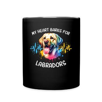 Ligne de cœur du Labrador - Mug uni - noir - Devant