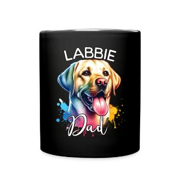 Labrador Papa - Tasse einfarbig - Schwarz - Vorne
