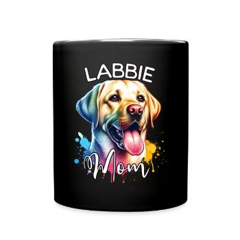 Labrador Mama - Tasse einfarbig - Schwarz - Vorne
