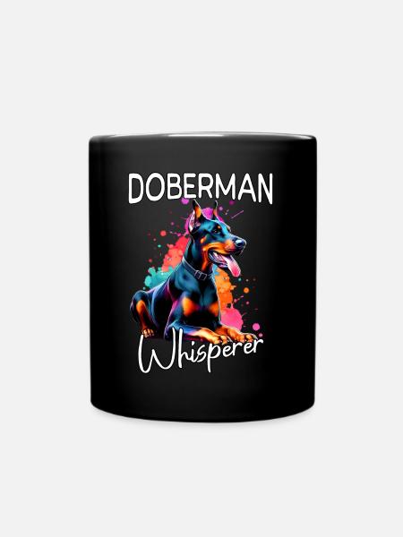 Dobermann Flüsterer - Tasse einfarbig - Schwarz