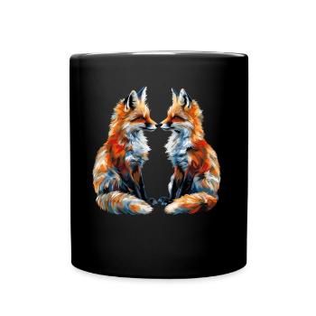 Drôle Renard Renard Art Animal Nature Animaux Animaux Sauvages - Mug uni - noir - Devant