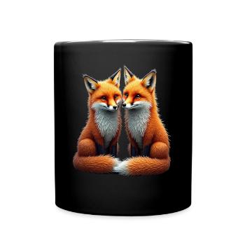 Drôle Renard Renard Art Animal Nature Animaux Animaux Sauvages - Mug uni - noir - Devant