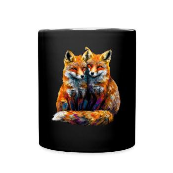 Drôle Renard Renard Art Animal Nature Animaux Animaux Sauvages - Mug uni - noir - Devant