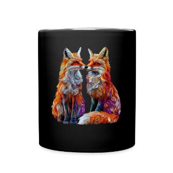 Drôle Renard Renard Art Animal Nature Animaux Animaux Sauvages - Mug uni - noir - Devant
