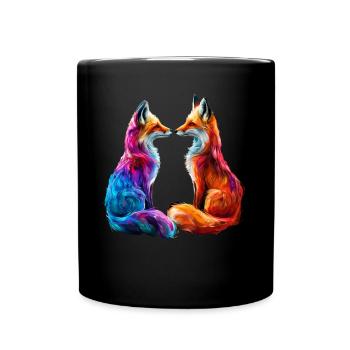 Drôle Renard Renard Art Animal Nature Animaux Animaux Sauvages - Mug uni - noir - Devant