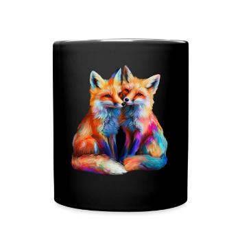 Drôle Renard Renard Art Animal Nature Animaux Animaux Sauvages - Mug uni - noir - Devant