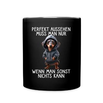 chien drôle disant amoureux des animaux chien drôle chien - Mug uni - noir - Devant