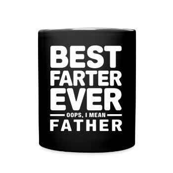 Furz Spruch Furzen Papa Pups Lustige Furz Geschenk - Tasse einfarbig - Schwarz - Vorne