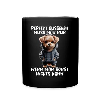 chien drôle disant amoureux des animaux chien drôle chien - Mug uni - noir - Devant