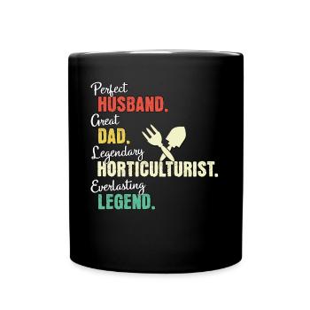 Gartenbauer Papa - Tasse einfarbig - Schwarz - Vorne