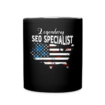 SEO Manager US - Tasse einfarbig - Schwarz - Vorne