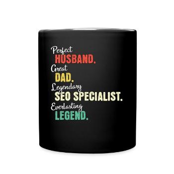 SEO Manager Papa - Tasse einfarbig - Schwarz - Vorne