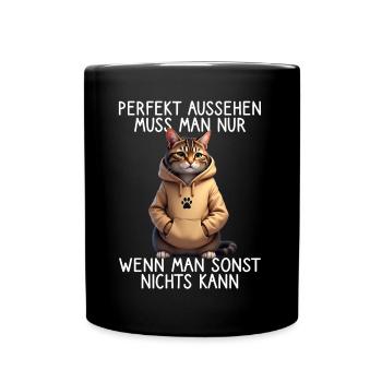Drôle de chats disant amoureux des animaux Drôle de chat chat - Mug uni - noir - Devant