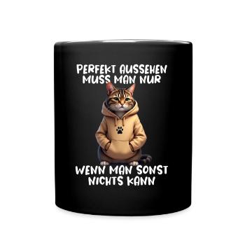 Drôle de chats disant amoureux des animaux Drôle de chat chat - Mug uni - noir - Devant