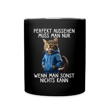 Drôle de chats disant amoureux des animaux Drôle de chat chat - Mug uni - noir - Devant