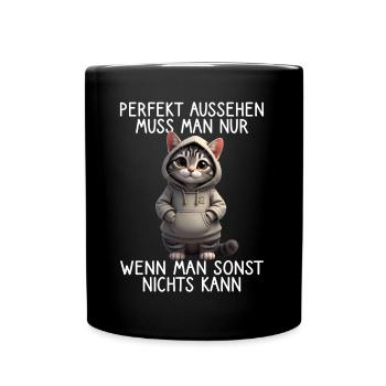 Drôle de chats disant amoureux des animaux Drôle de chat chat - Mug uni - noir - Devant