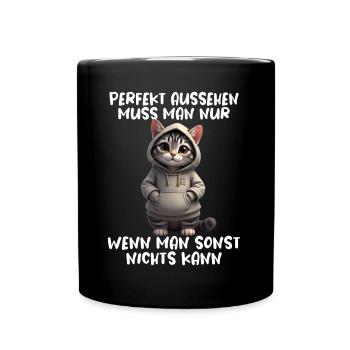 Drôle de chats disant amoureux des animaux Drôle de chat chat - Mug uni - noir - Devant