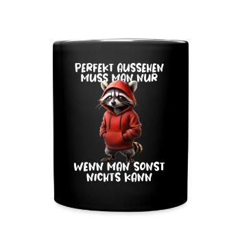 Drôle de raton laveur disant Amoureux des animaux Drôle de raton laveur - Mug uni - noir - Devant