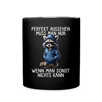 Drôle de raton laveur disant Amoureux des animaux Drôle de raton laveur - Mug uni - noir - Devant