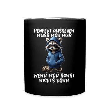 Drôle de raton laveur disant Amoureux des animaux Drôle de raton laveur - Mug uni - noir - Devant