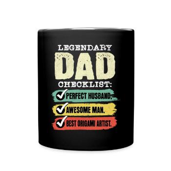 Dad Origami Father's Day - Full Colour Mug - black - Front