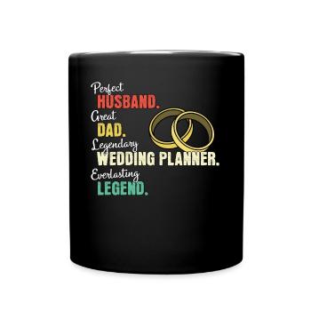 Organisateur de mariage papa - Mug uni - noir - Devant